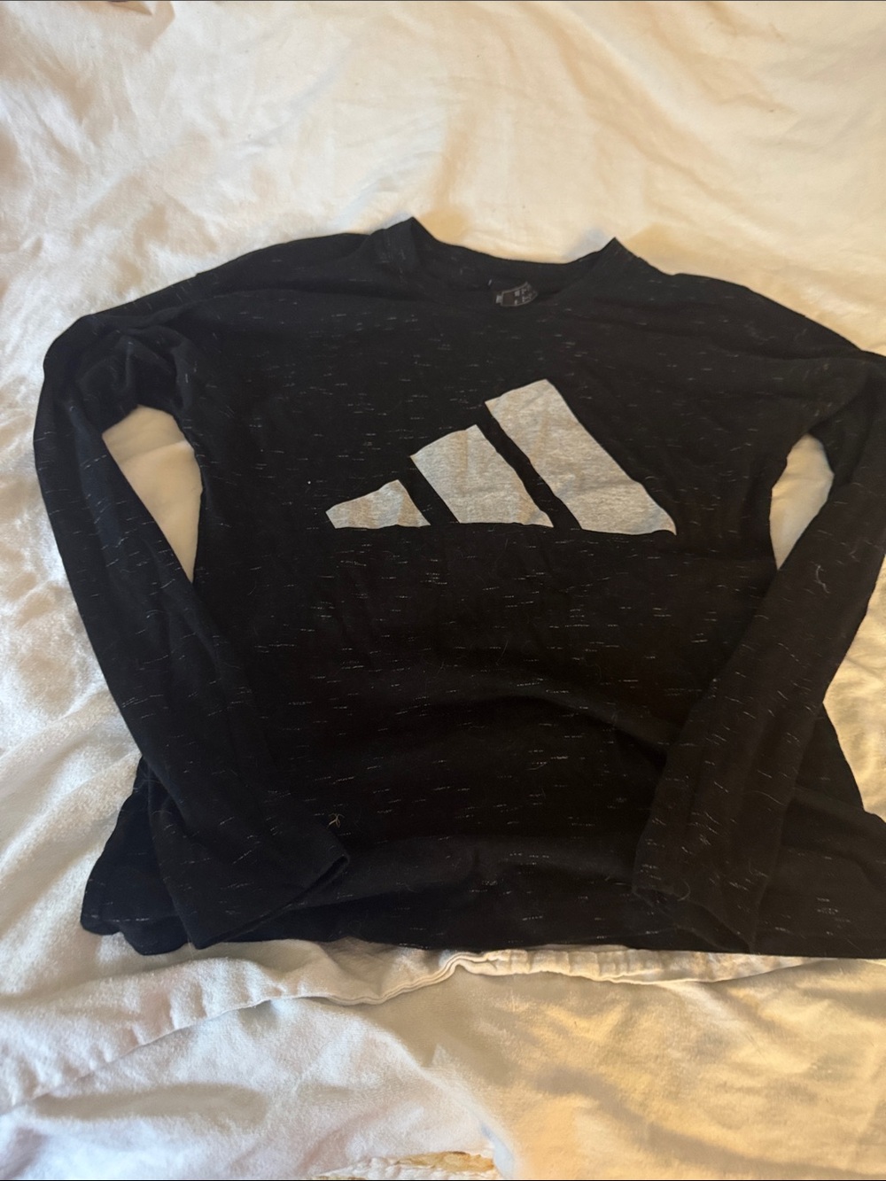 adidas Black Long-Sleeve Top with Silver Logo